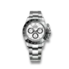 "Rolex Daytona Panda Clone: 40mm 116500LN model with kinetic (automatic) movement, 904L Grade Stainless Steel case and bracelet, white dial, and Japanese quality. Sapphire Crystal, OysterLock clasp. Affordable luxury for men's fashion."